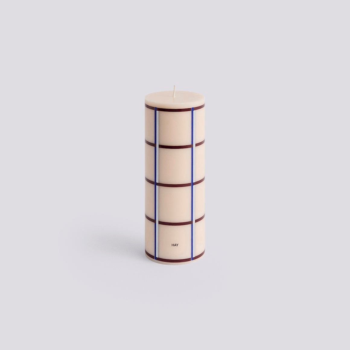 Pillar Candle M | off-white, blue & bordeaux