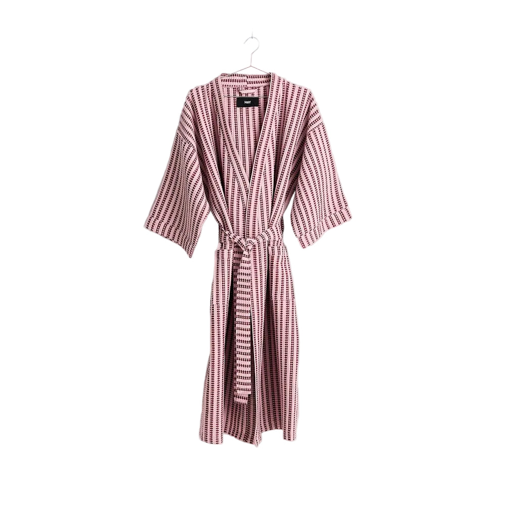 Bathrobe Waffle Stripe | cool pink