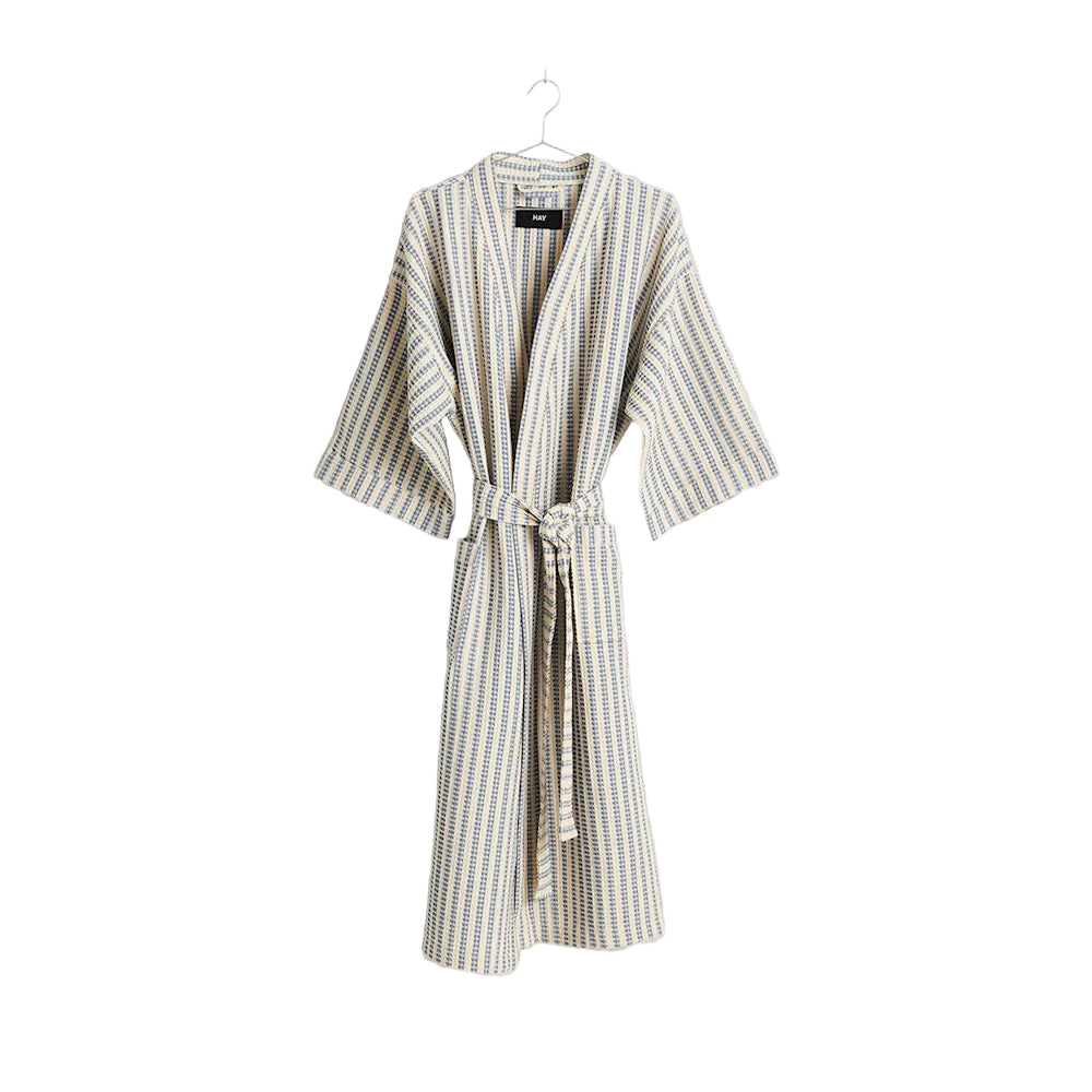 Bathrobe Waffle Stripe | dusty blue