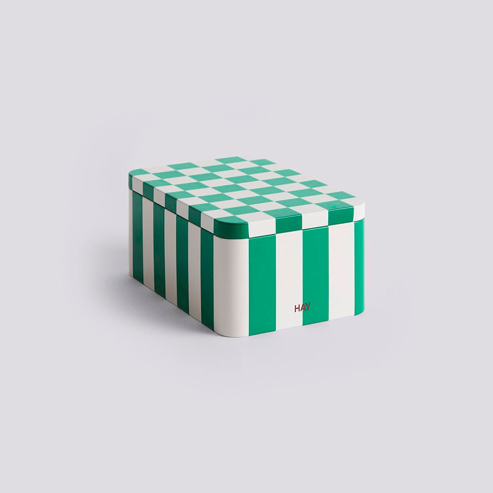 Storage container small | green & offwhite