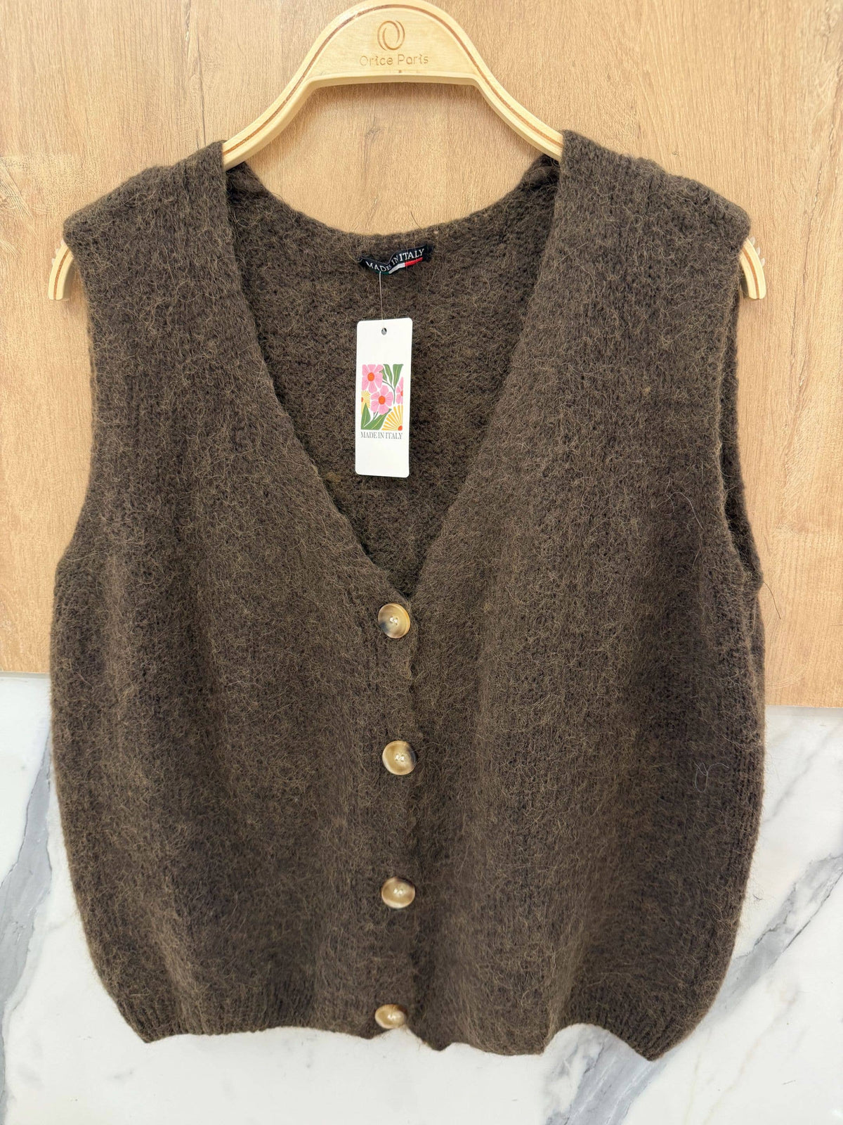 Alpaca wool vest | choco