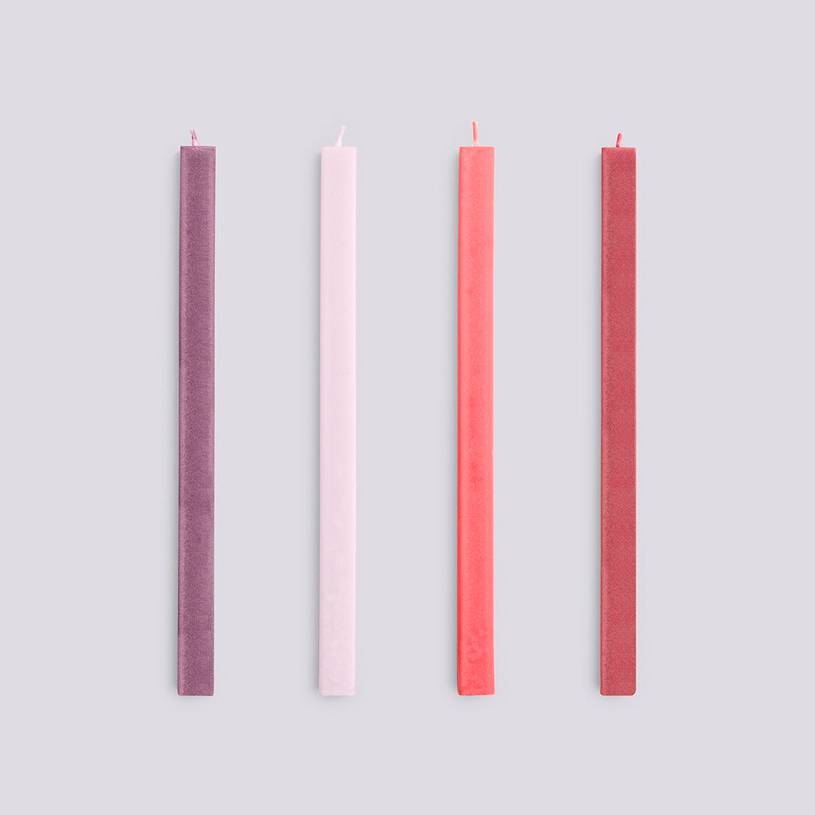 4-piece candle set Square | red & bordeaux
