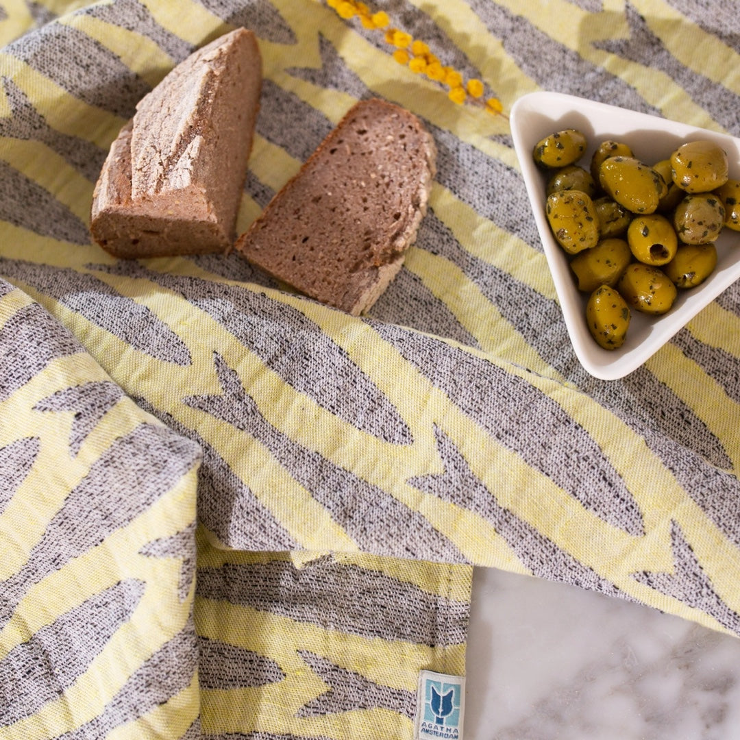 Dish Towel Sardine | light gray/yellow