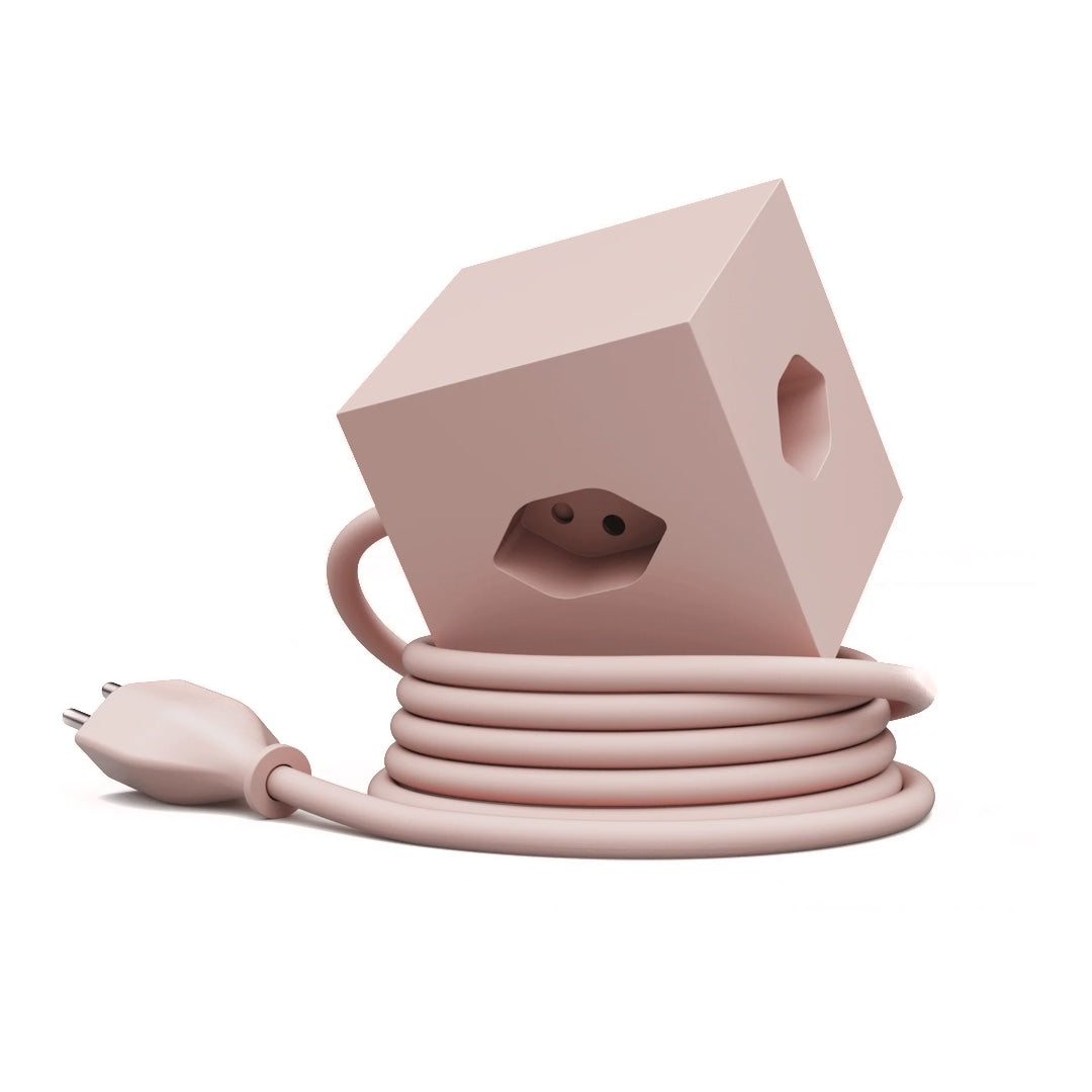 Multiprise carrée | rose poudré