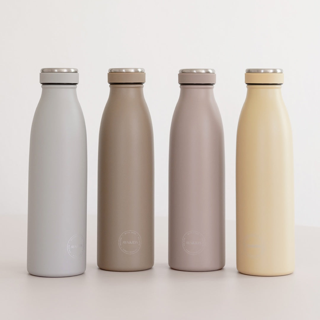 Stainless Steel Drinking Bottle - dusty yellow | various sizes