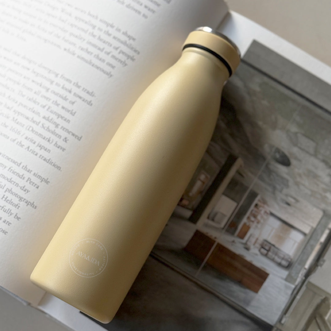 Stainless Steel Drinking Bottle - dusty yellow | various sizes