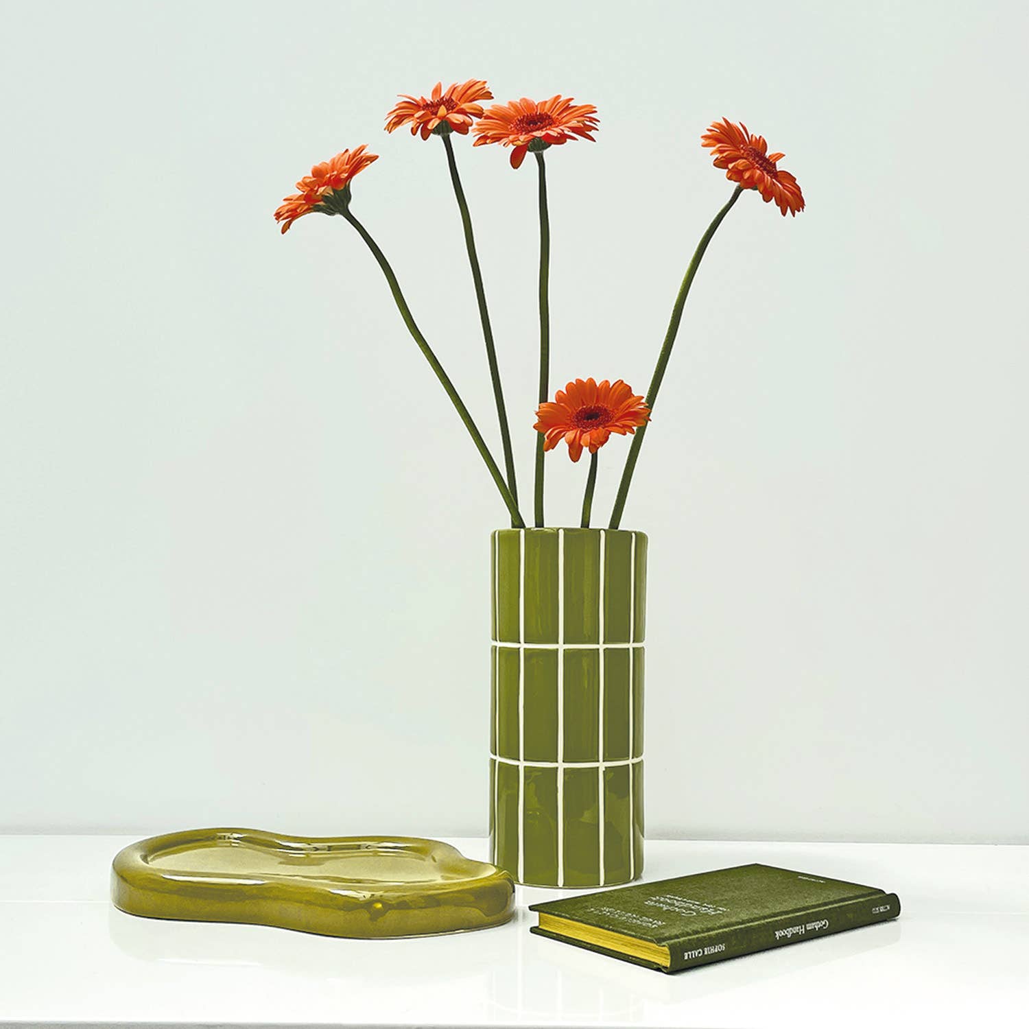 Tile vase | khaki