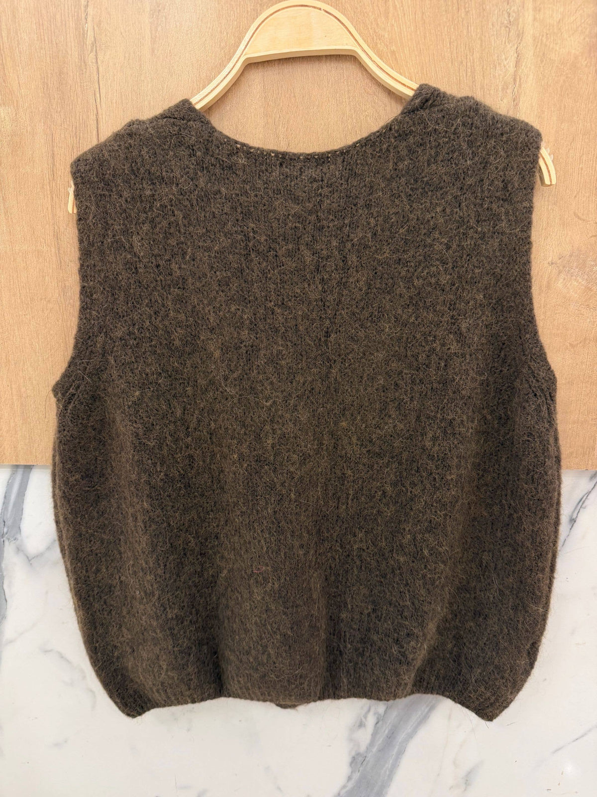 Alpaca wool vest | choco