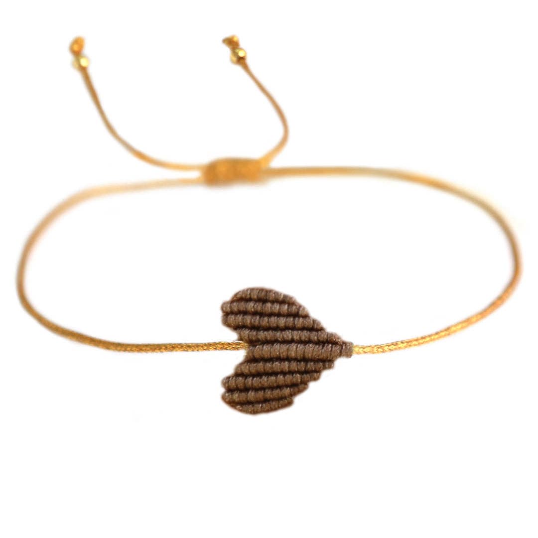 Bracelet taupe cœur