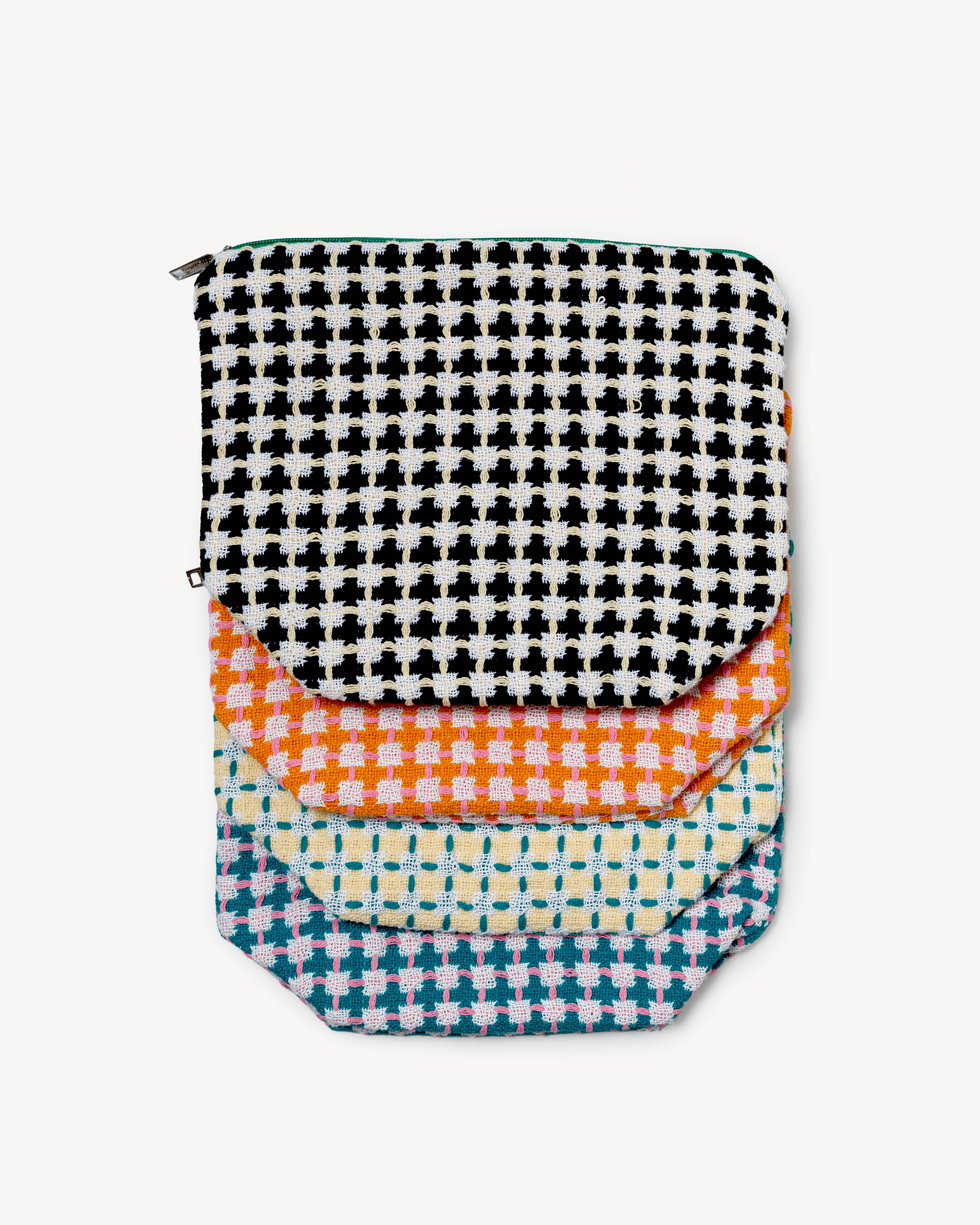 Trousse de toilette 100 % coton | vert et rose