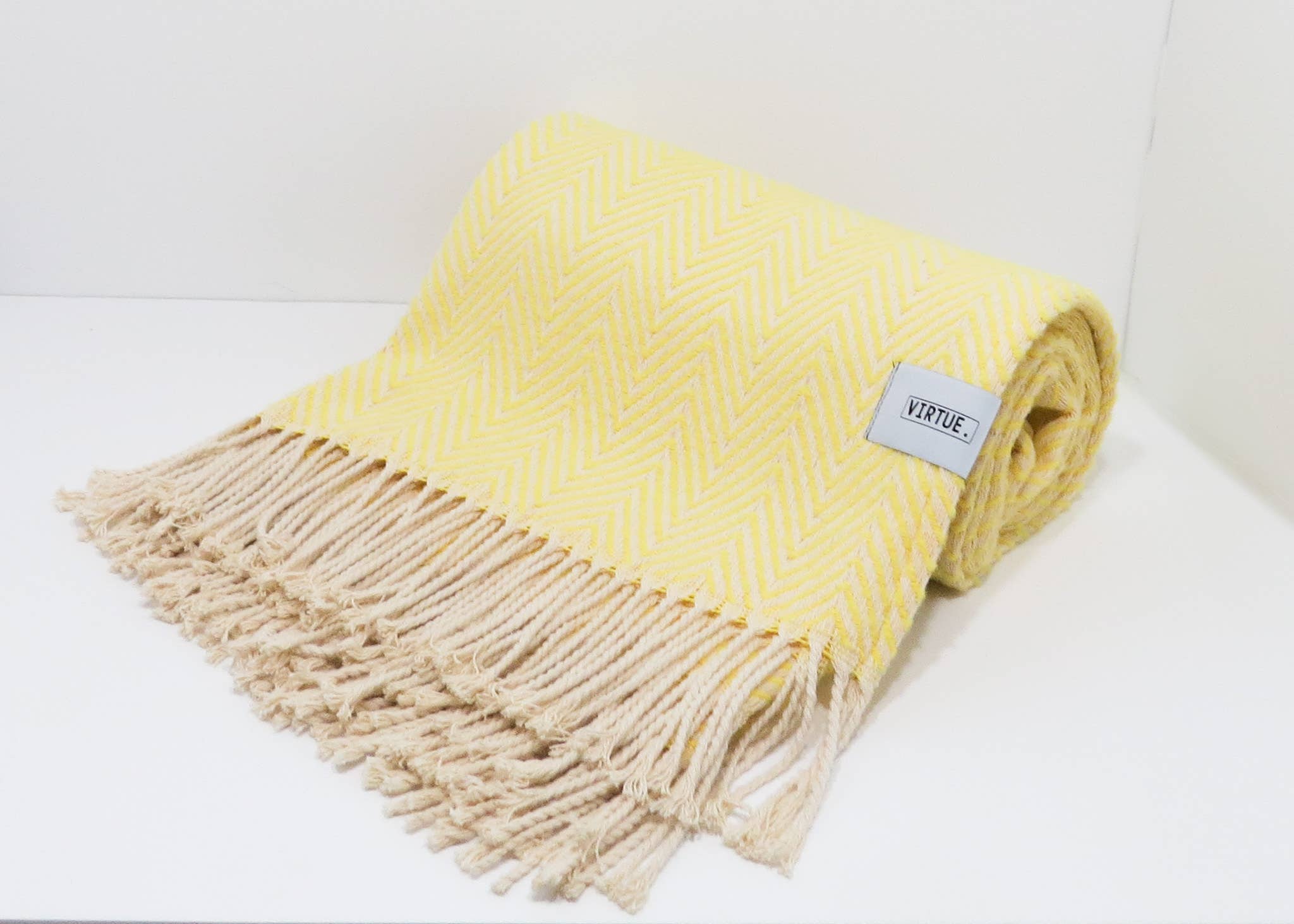 Couverture en coton 130x170cm | jaune beurre