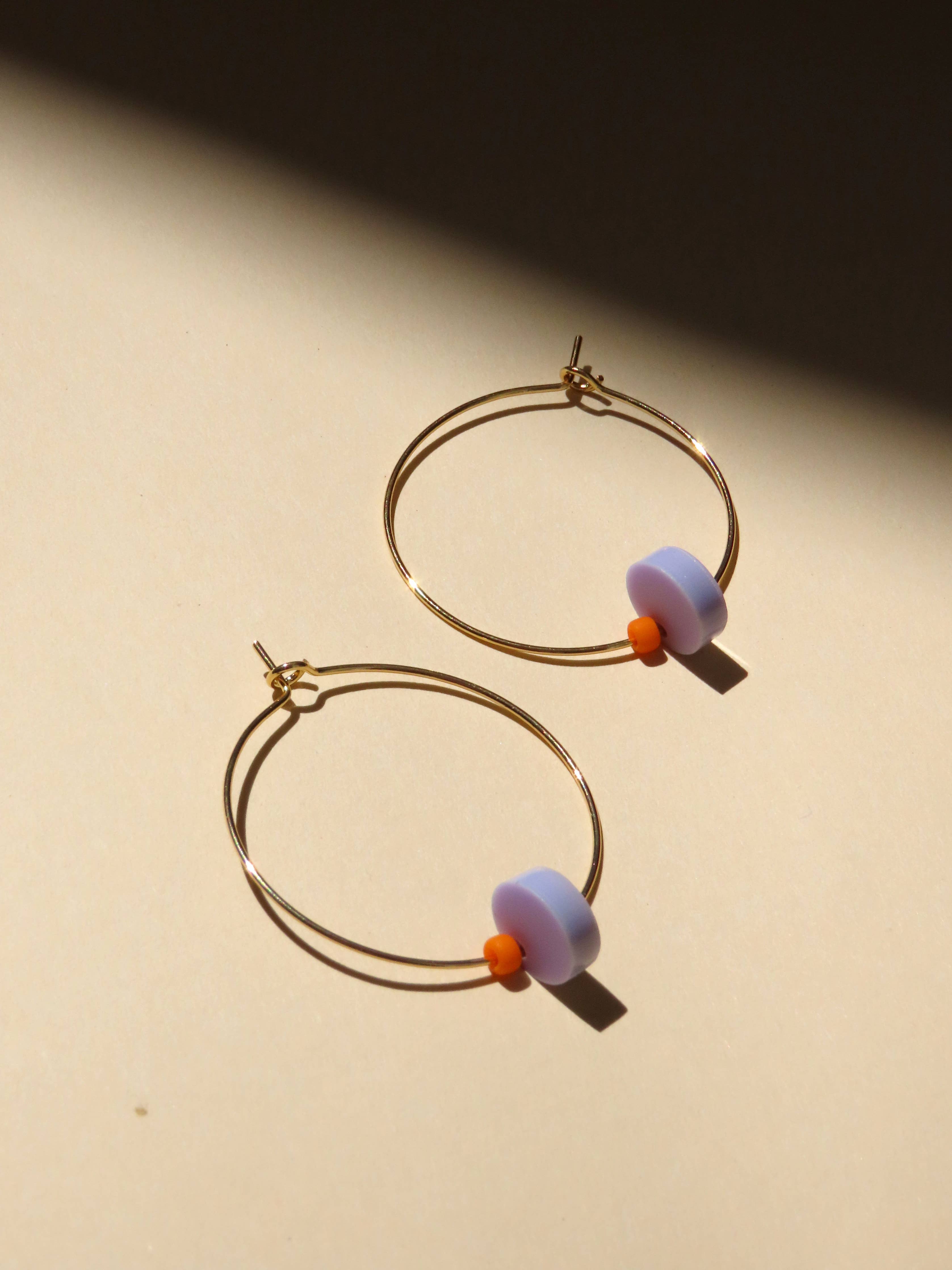 Boucles d'oreilles créoles | Perles Toho lilas