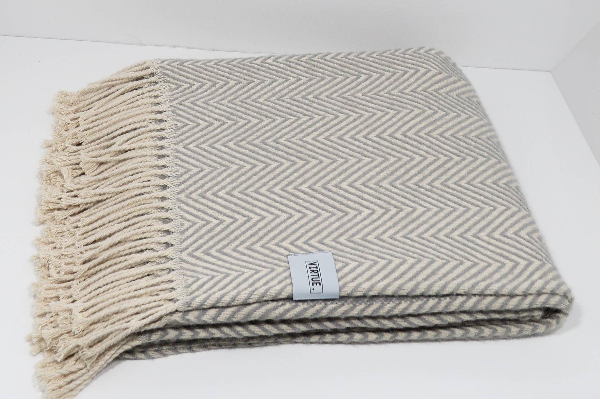 Couverture en coton 130x170cm | gris pierre