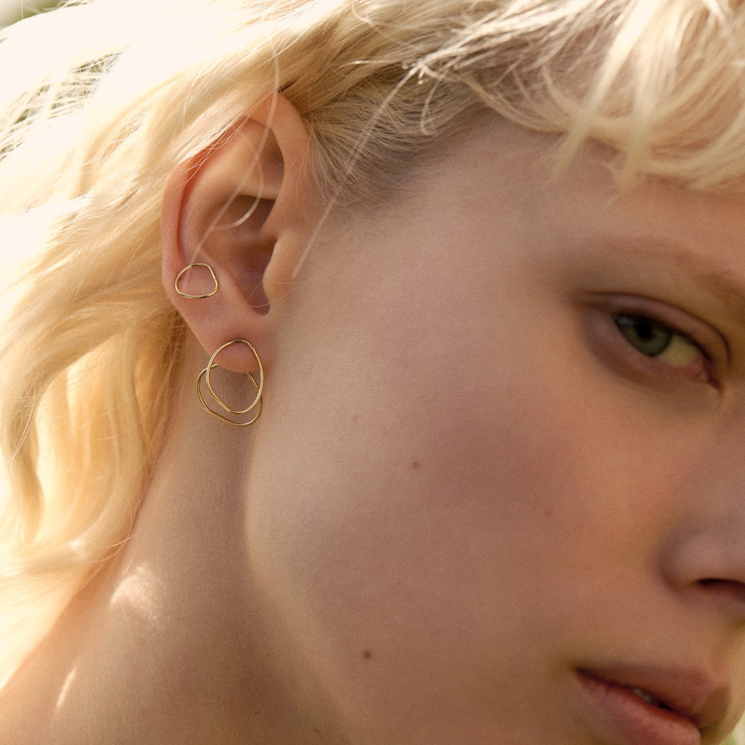 Puces d'oreilles doubles Capucine | doré