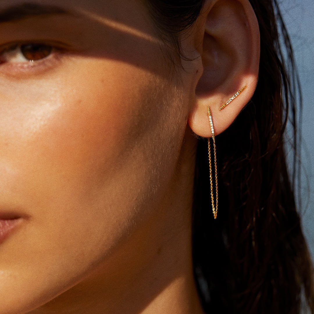Boucles d'oreilles chaînes Imaï | doré