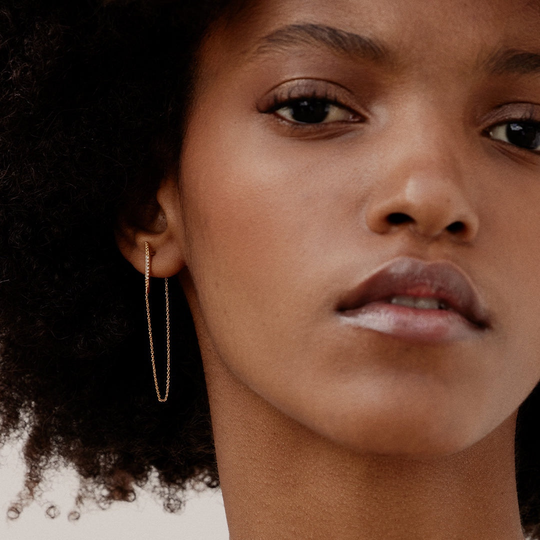 Boucles d'oreilles chaînes Imaï | doré