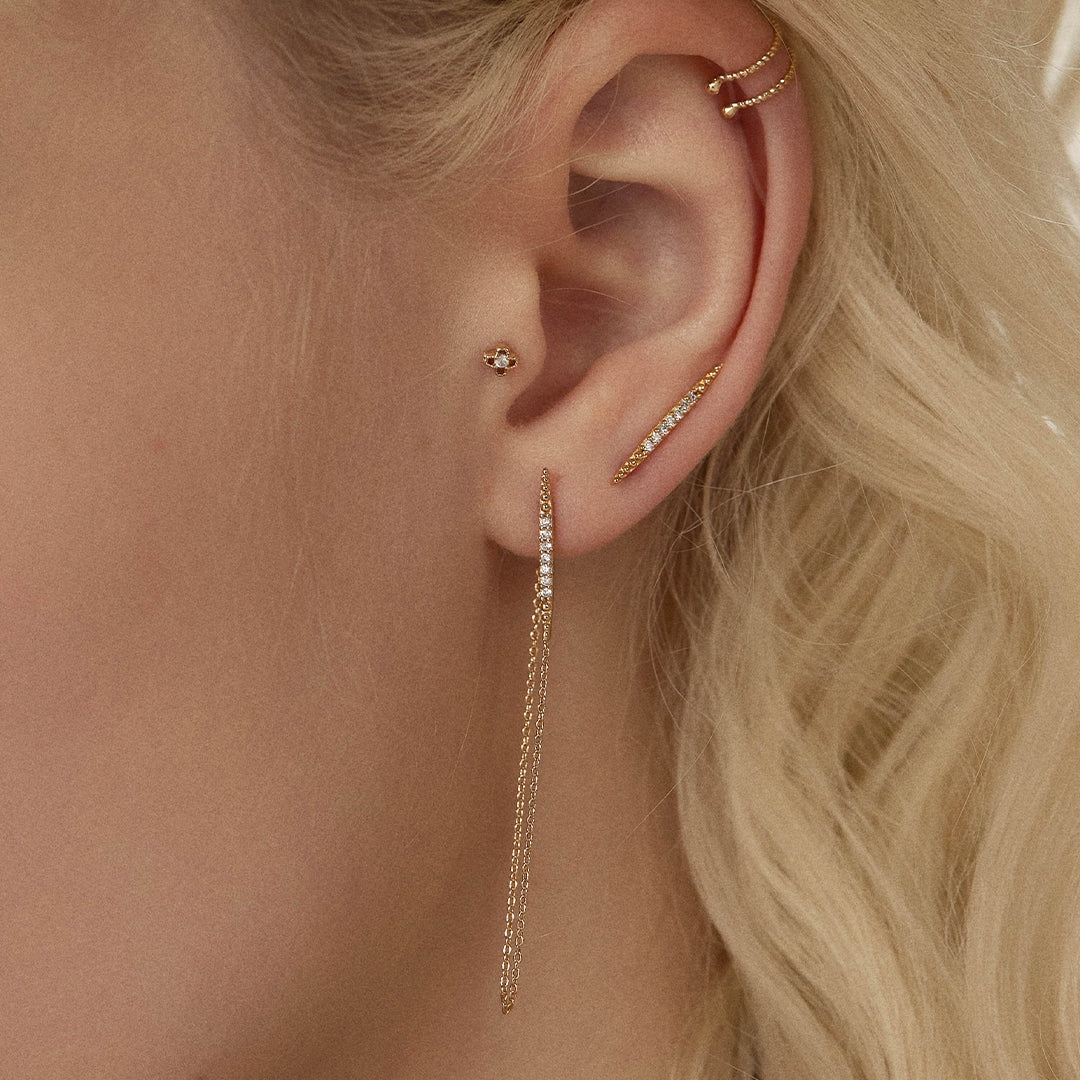 Boucles d'oreilles chaînes Imaï | doré