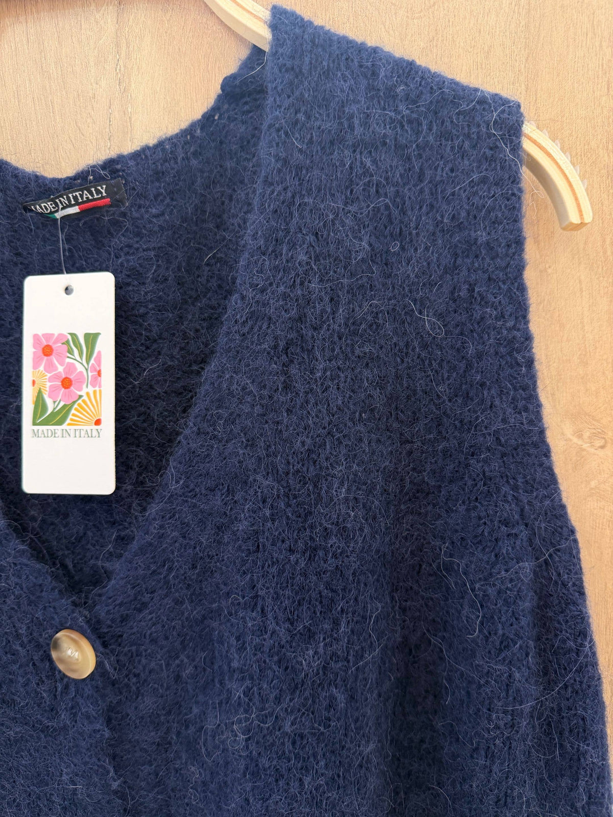 Weste aus Alpakawolle | marineblau
