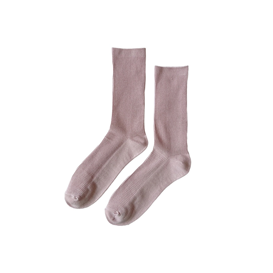 Chaussettes mi-mollet | rose pâle