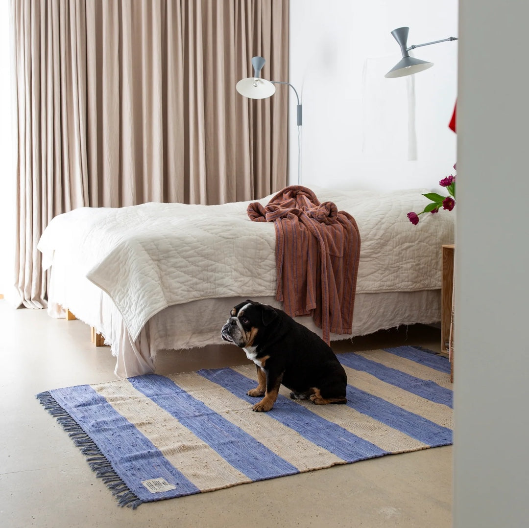 Handwoven rug CHINDI | cream & baby lavender