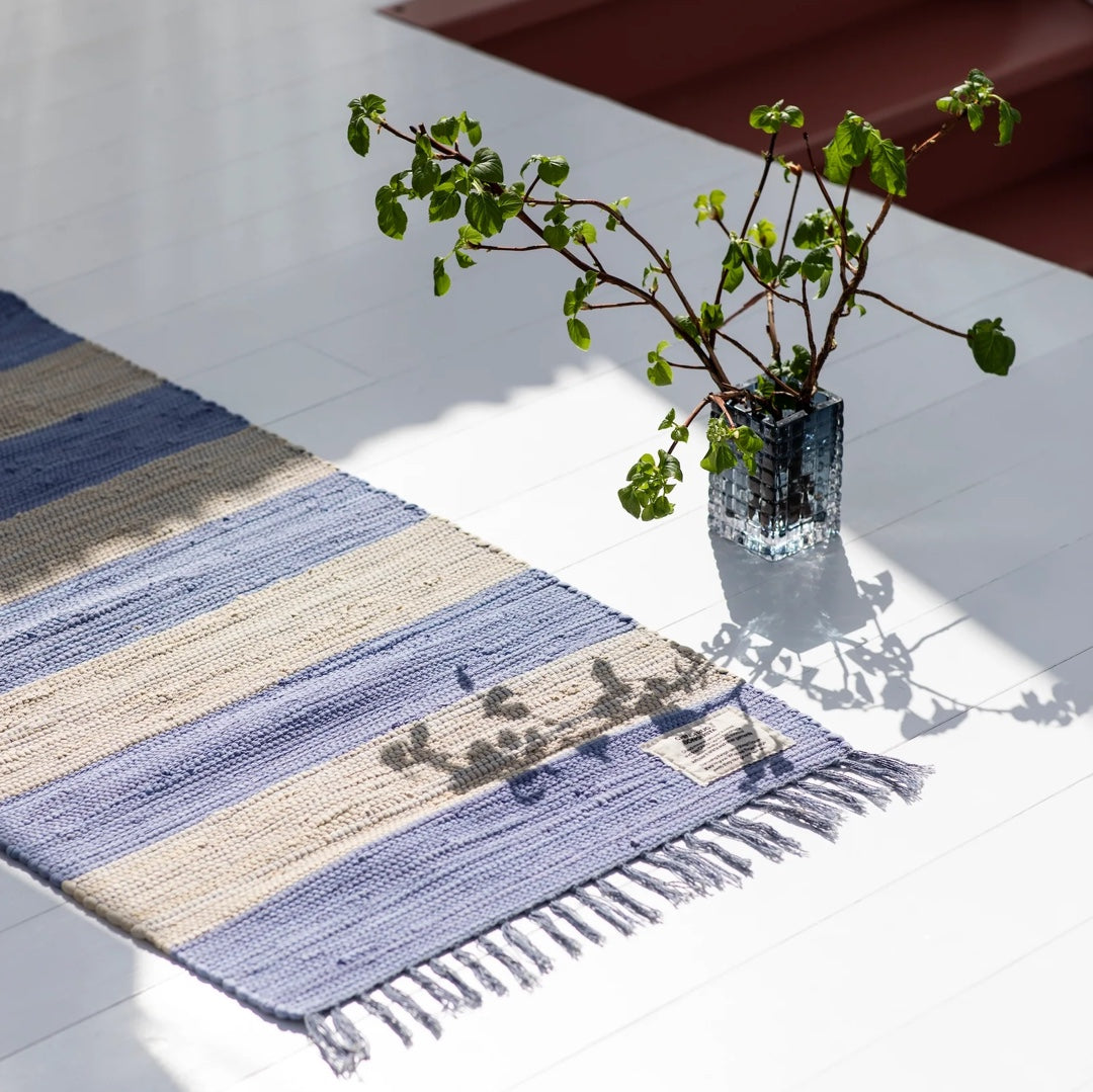 Handwoven rug CHINDI | cream & baby lavender