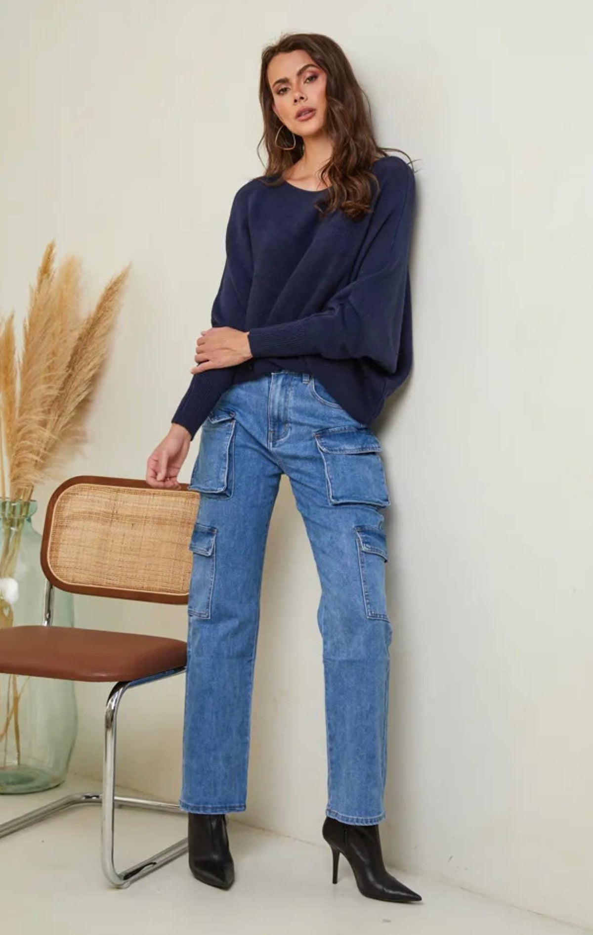 Pullover mit Fledermausärmeln | powder blue