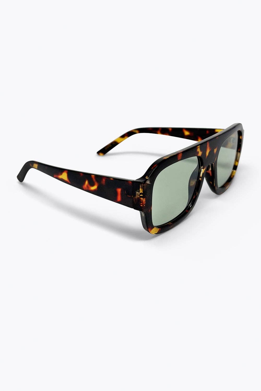Lunettes de soleil carrées | Verres teintés verts