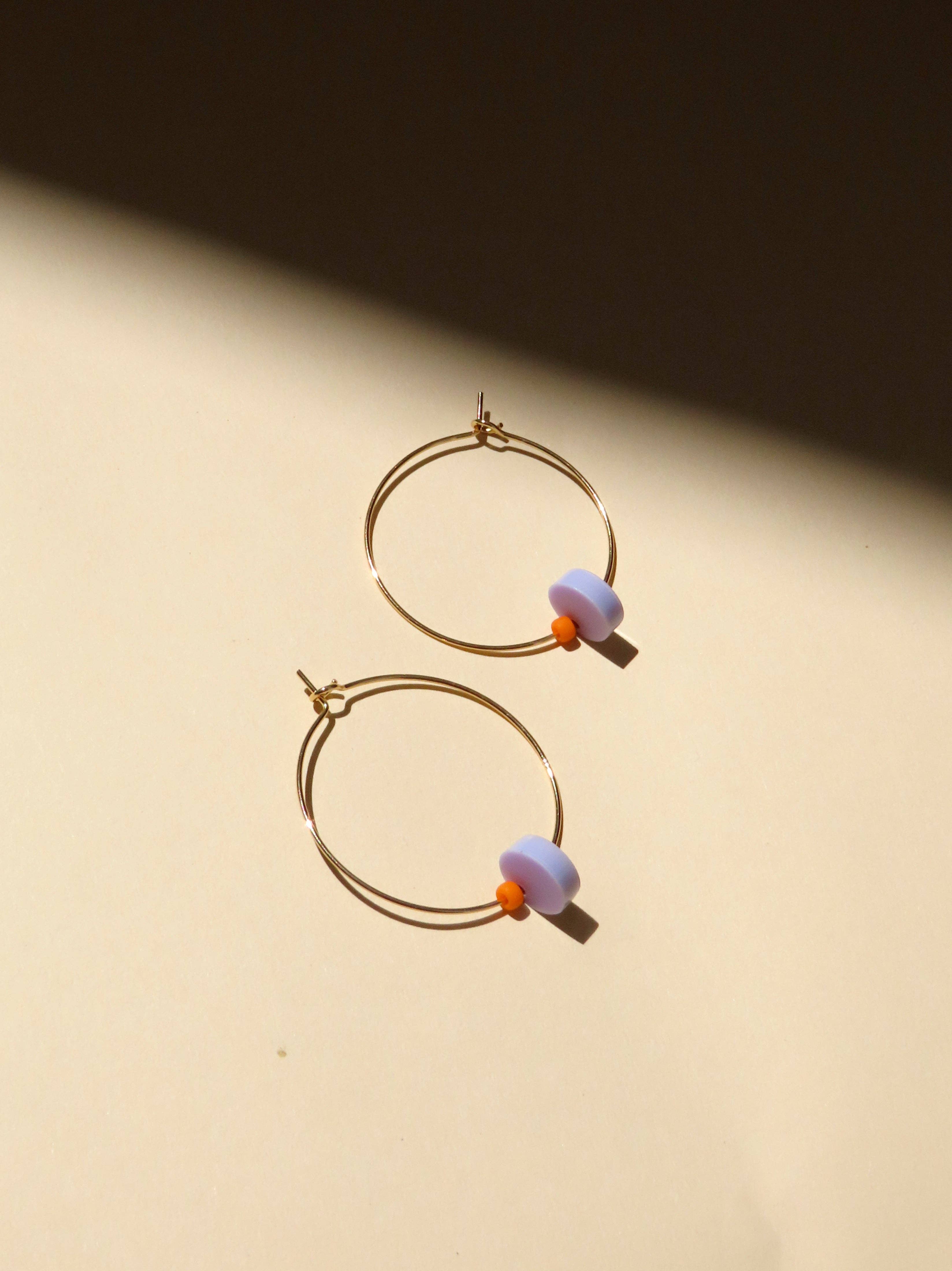 Boucles d'oreilles créoles | Perles Toho lilas