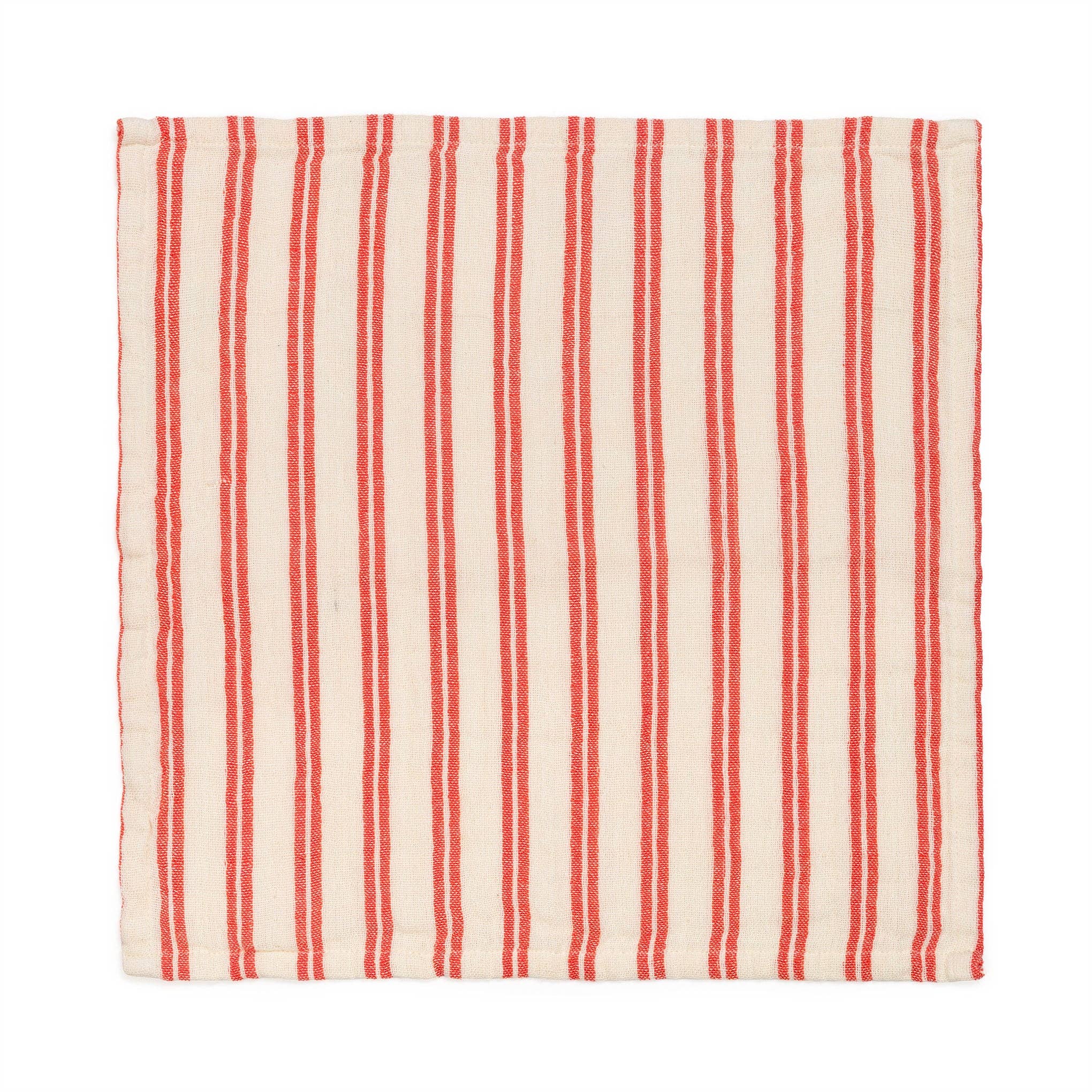 Lot de 2 serviettes en coton | rayures rouges