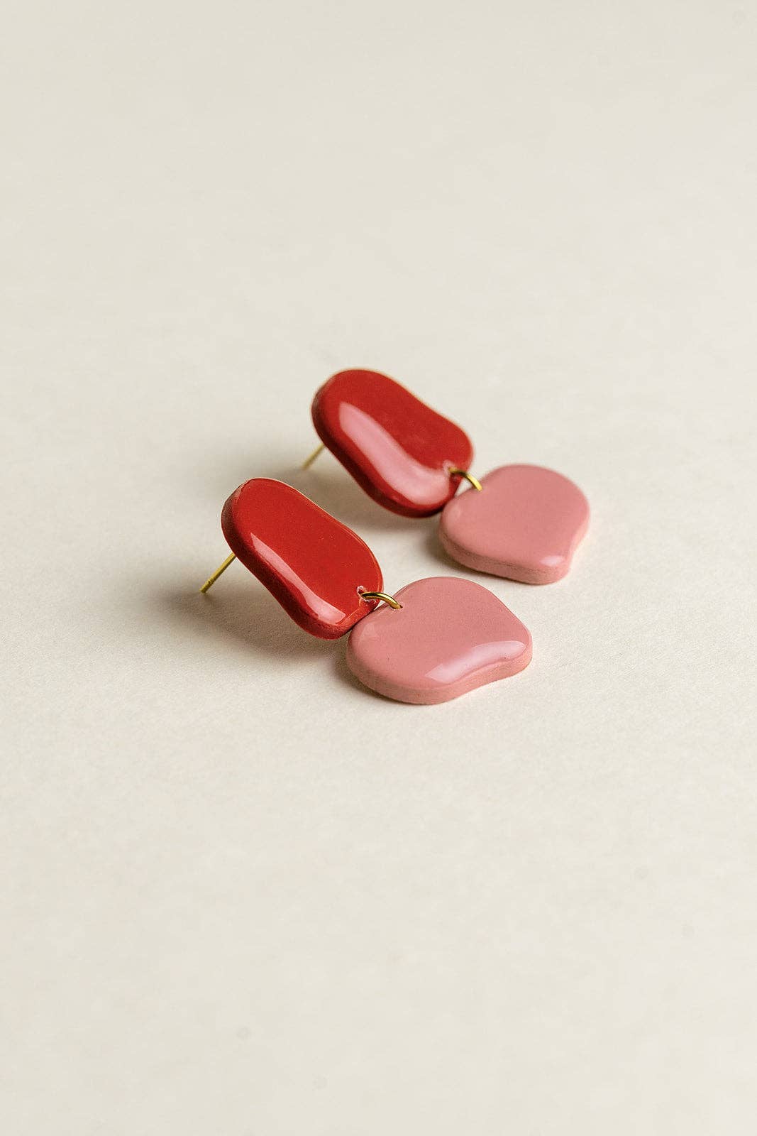Boucles d'oreilles Lena | rouge/rose