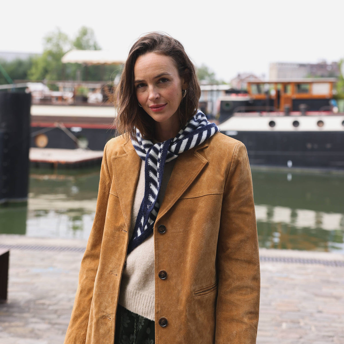 Sophie Scarf Colette | ecru & navy