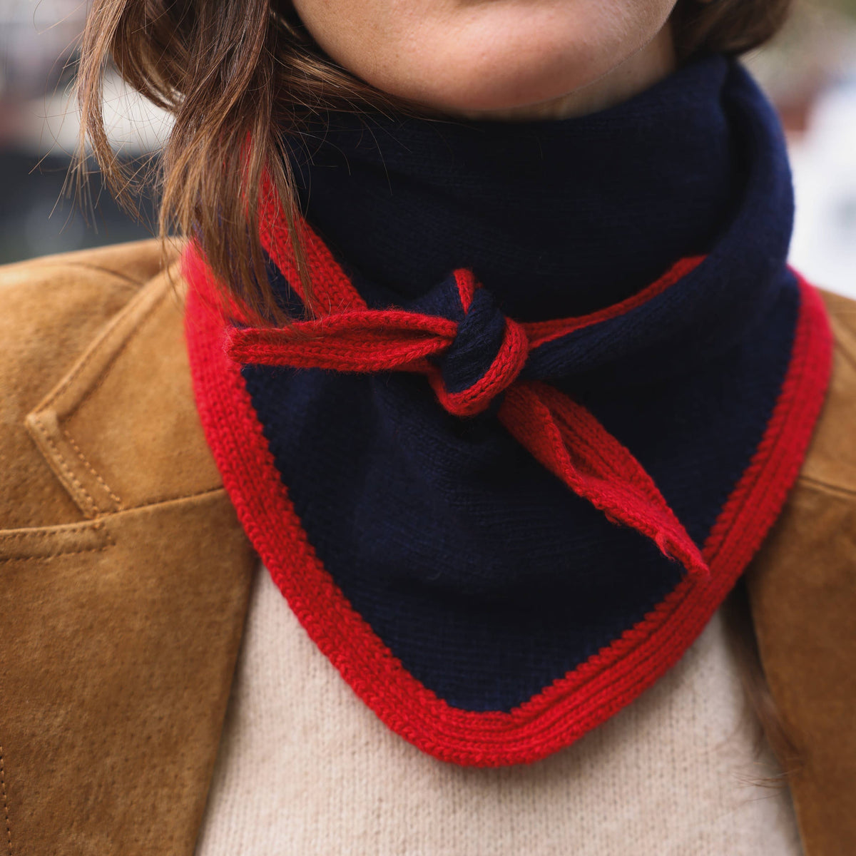 Sophie Scarf Colette | navy & rot