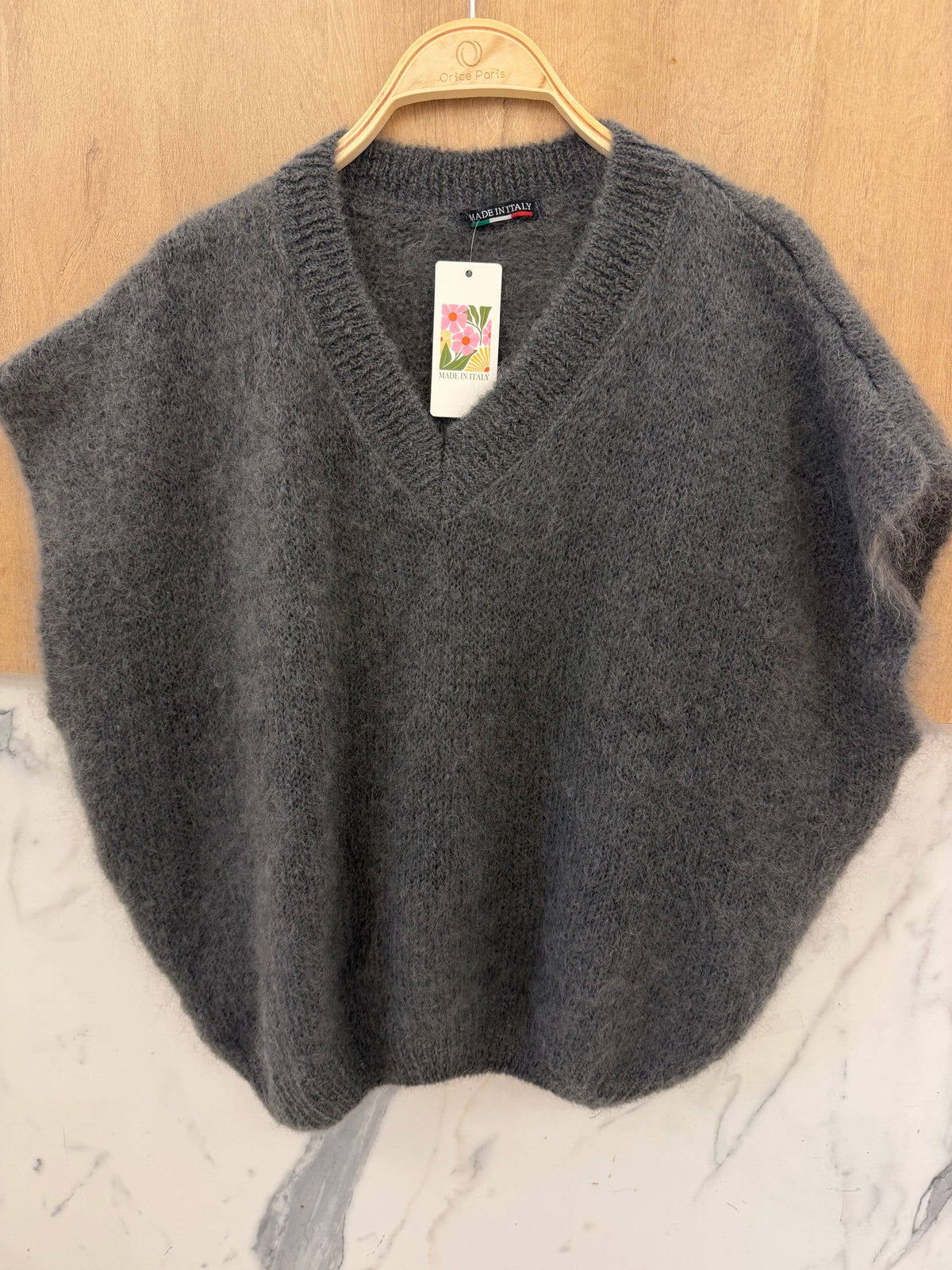 Débardeur en mohair | gris foncé