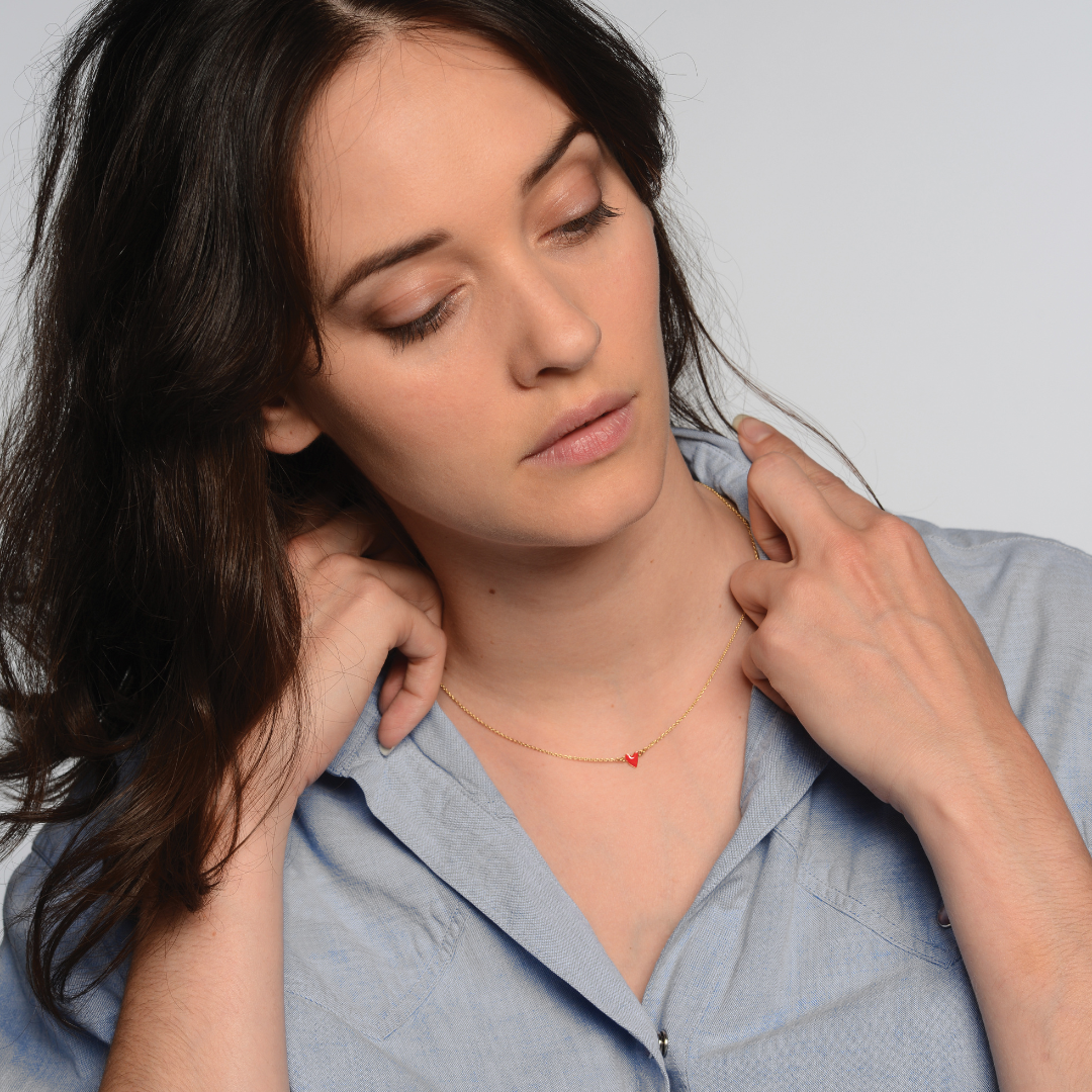 Collier CŒUR | or, rouge