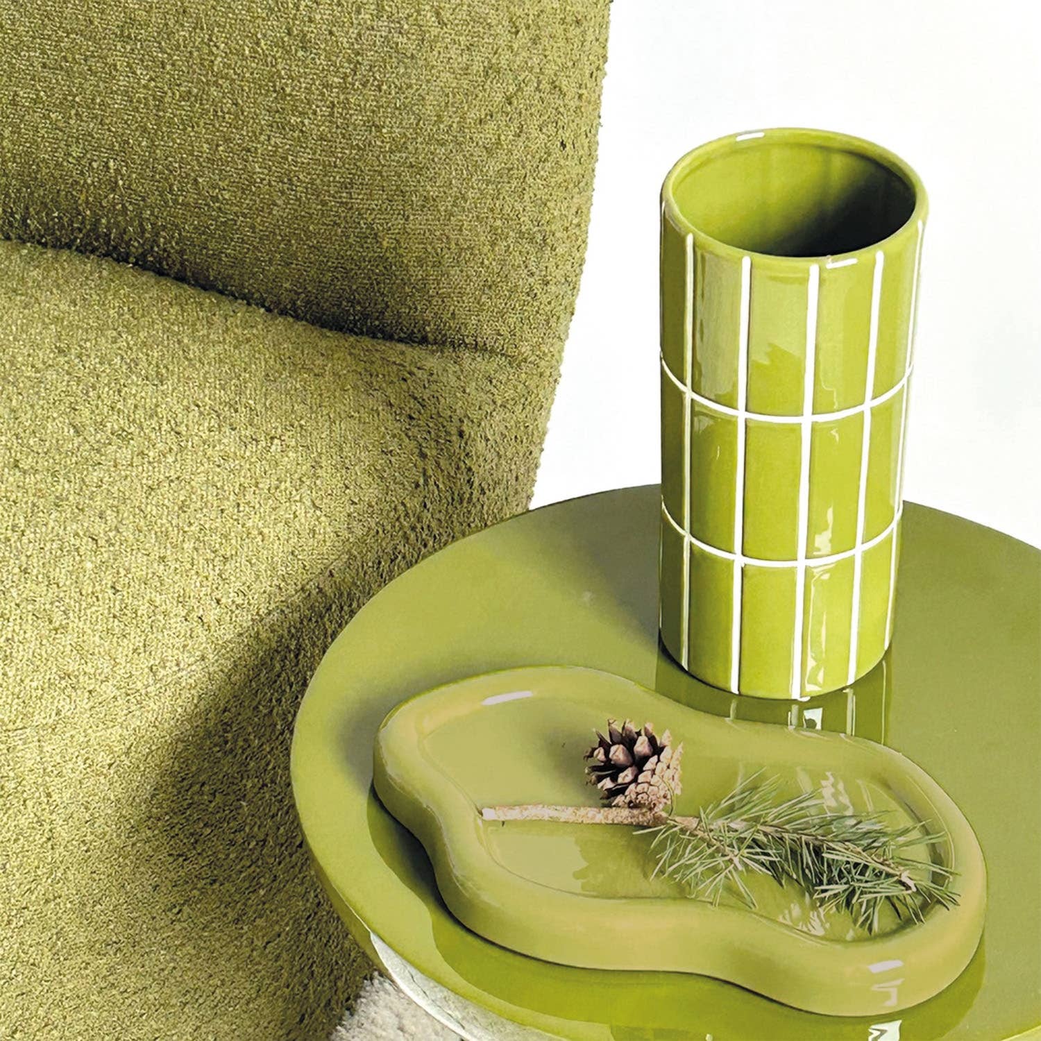 Tile vase | khaki