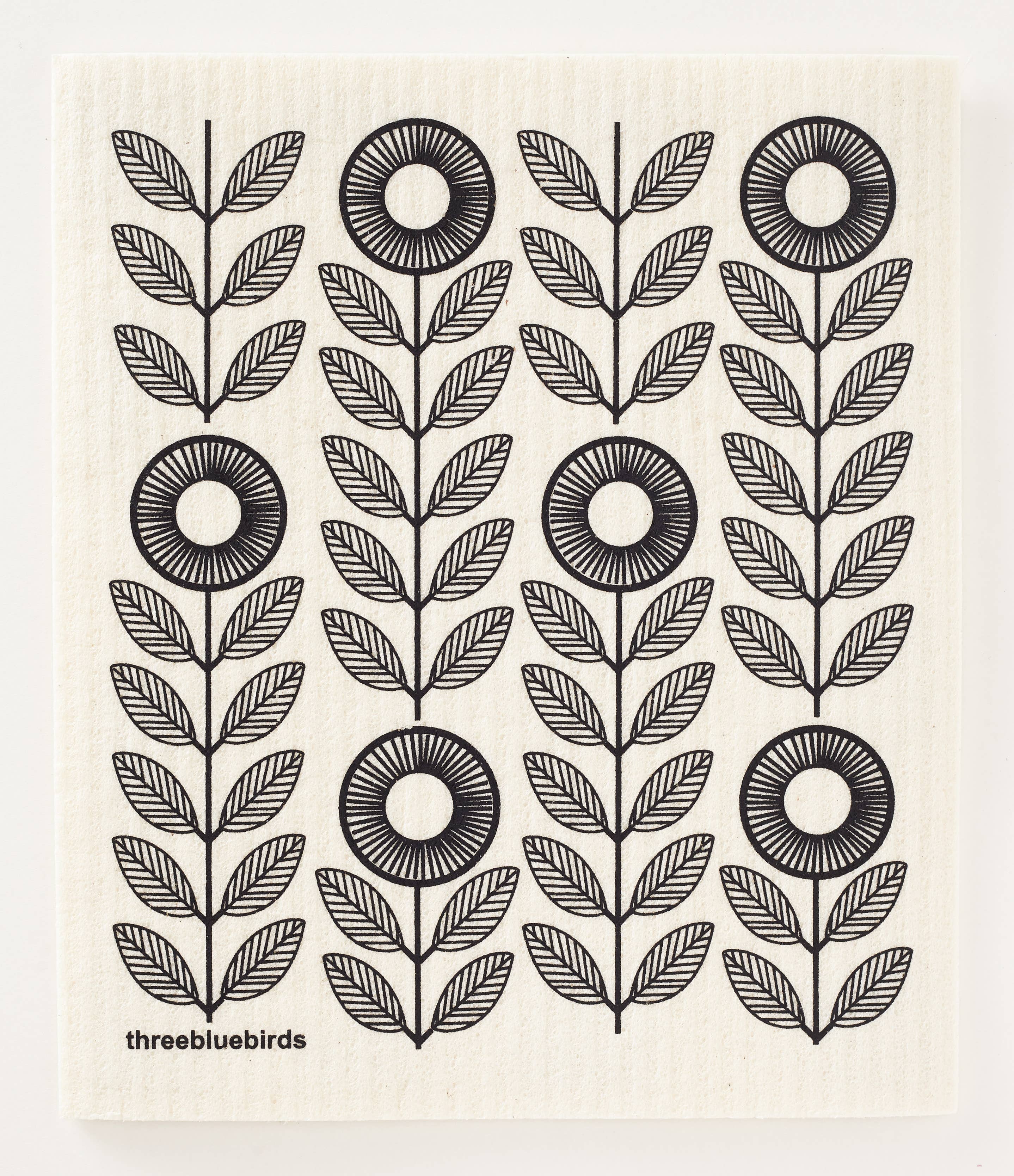 Sponge Cloth | Black Flowers