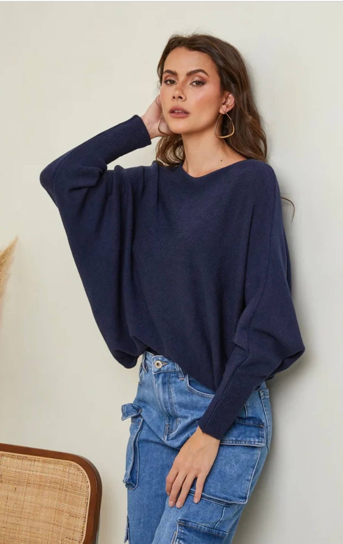 Pullover mit Fledermausärmeln | powder blue