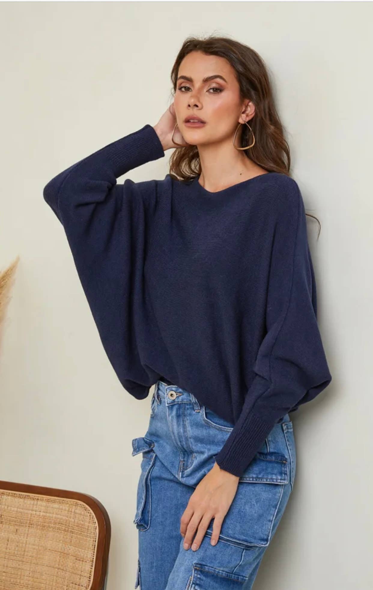 Pullover mit Fledermausärmeln | grün