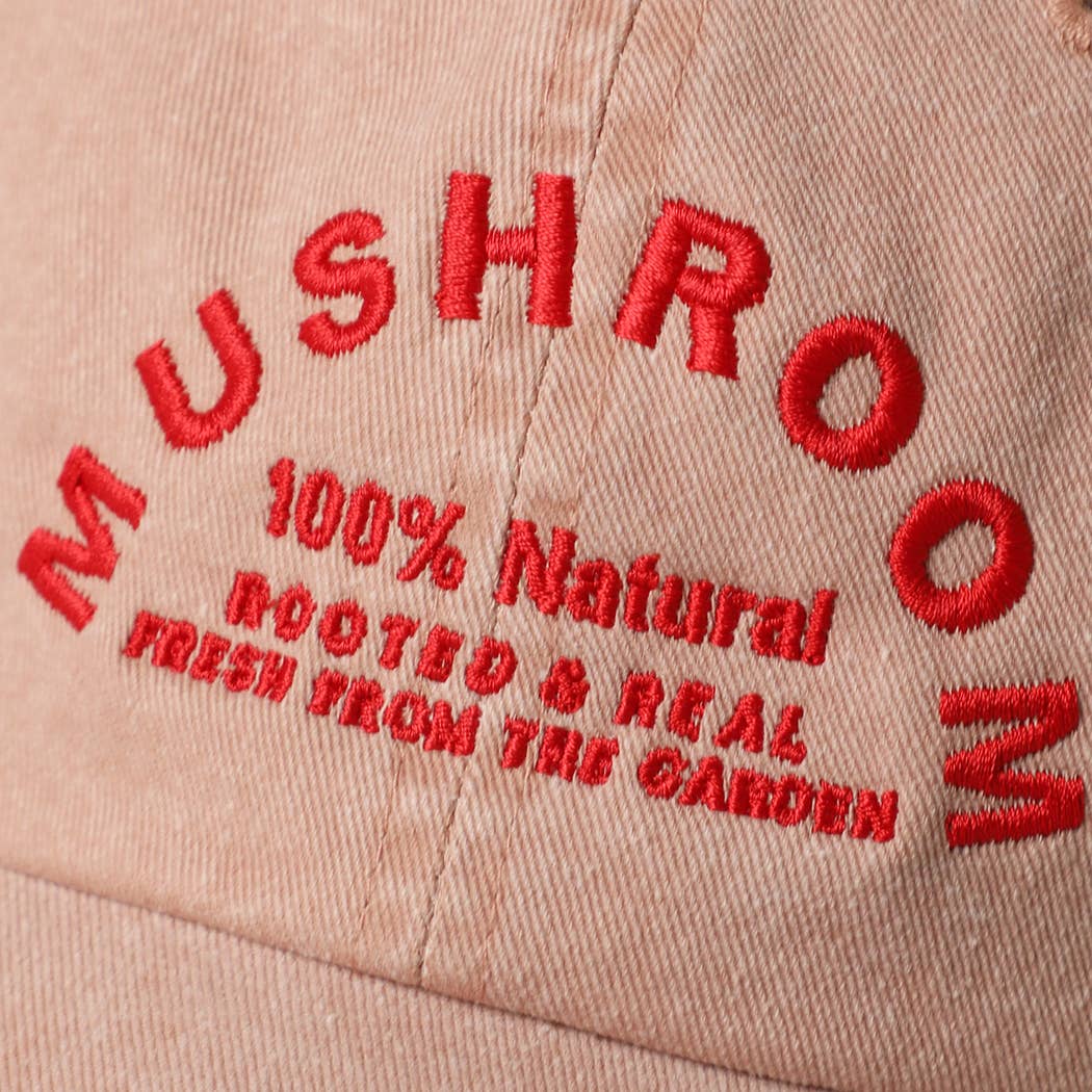 MUSHROOM Embroidered Cotton Baseball Cap