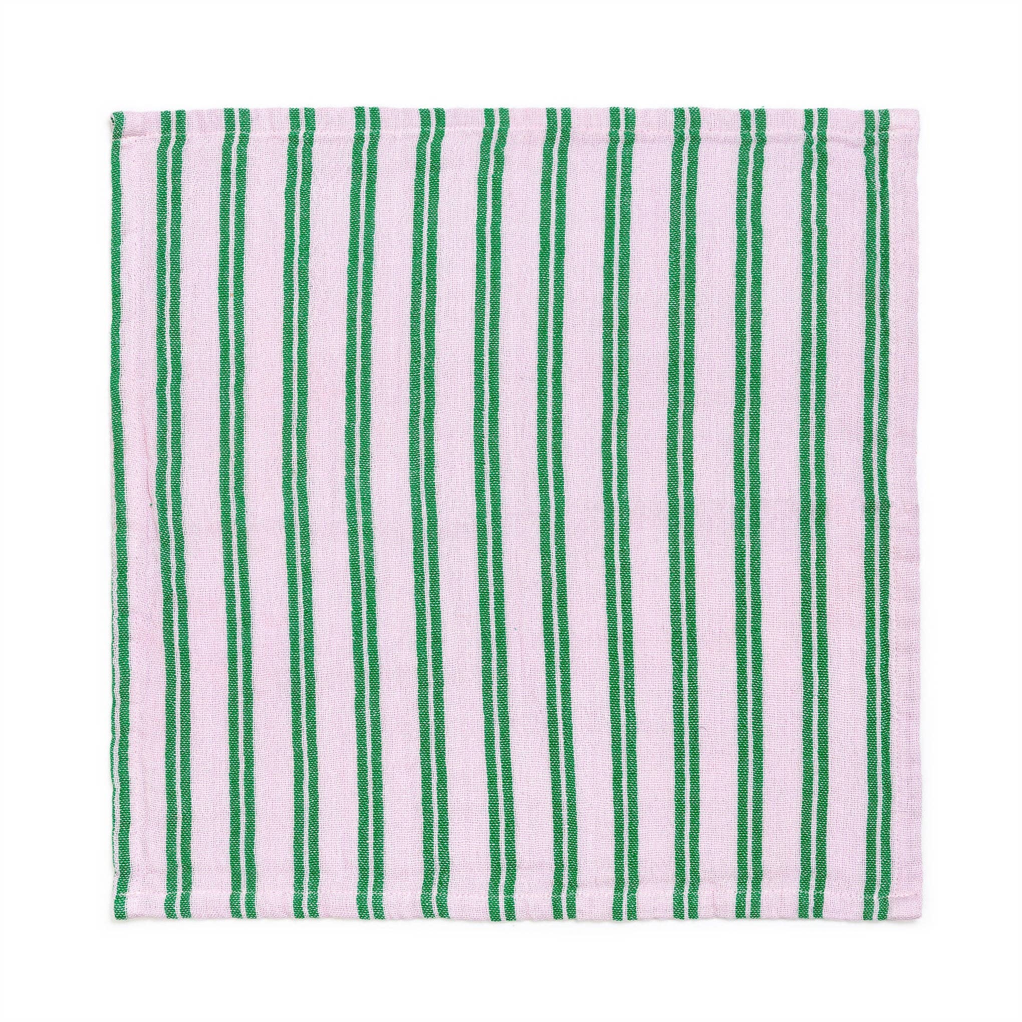 Serviettes en coton lot de 2 | rayures lilas
