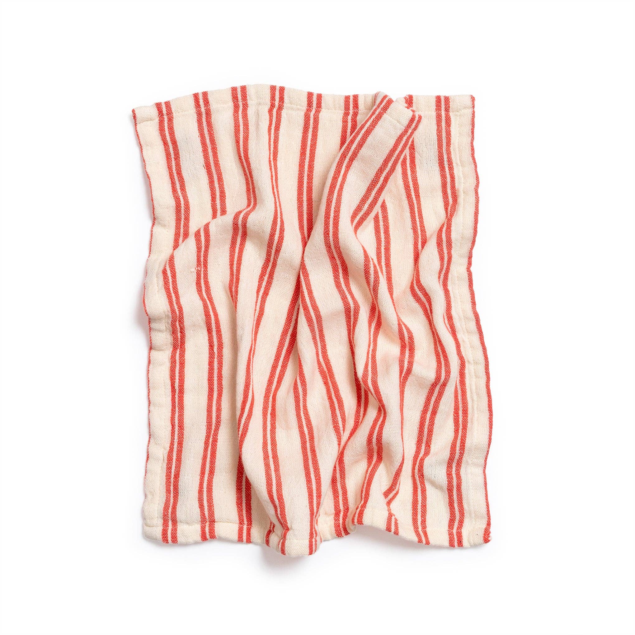 Lot de 2 serviettes en coton | rayures rouges