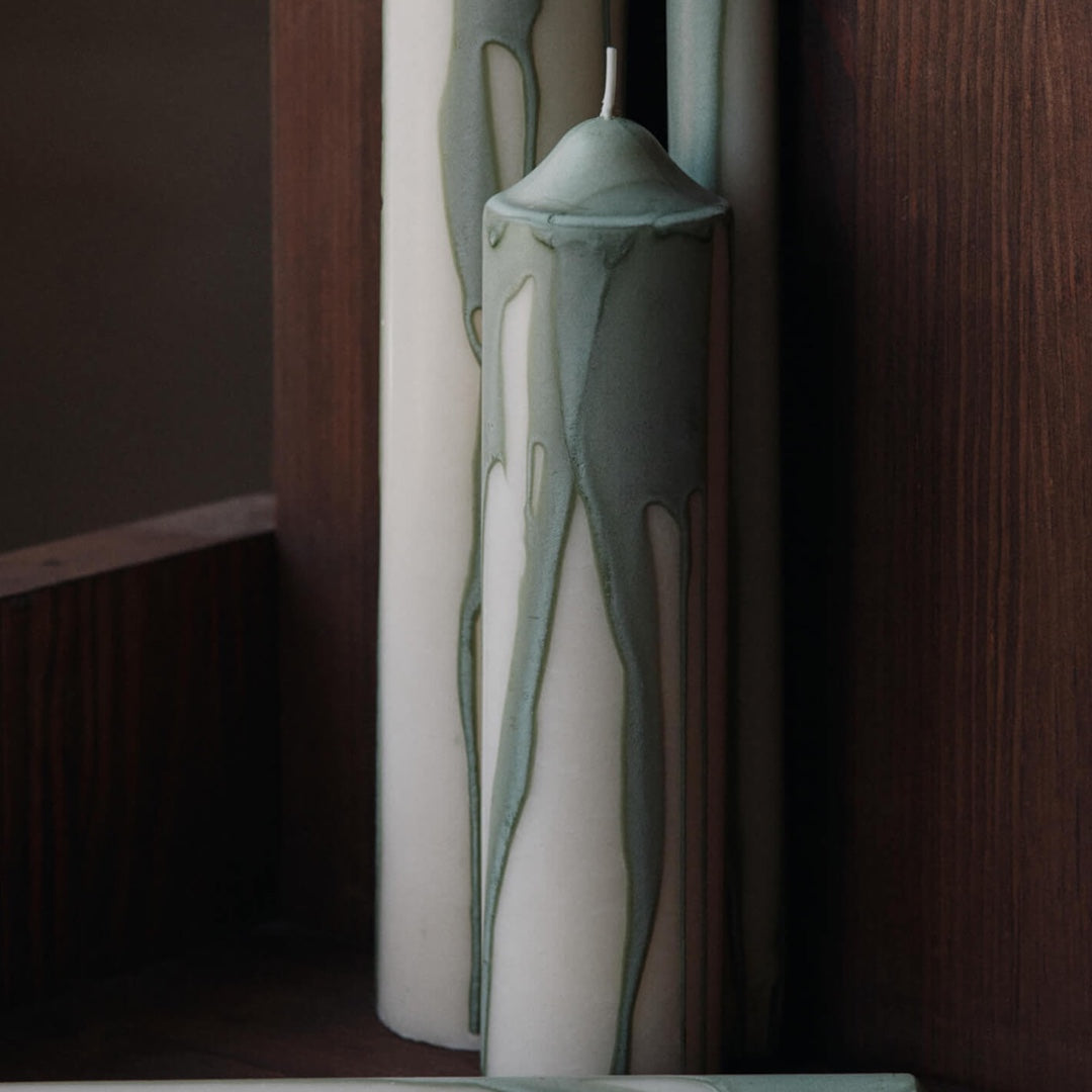 Dryp Pillar Candle small | tea green