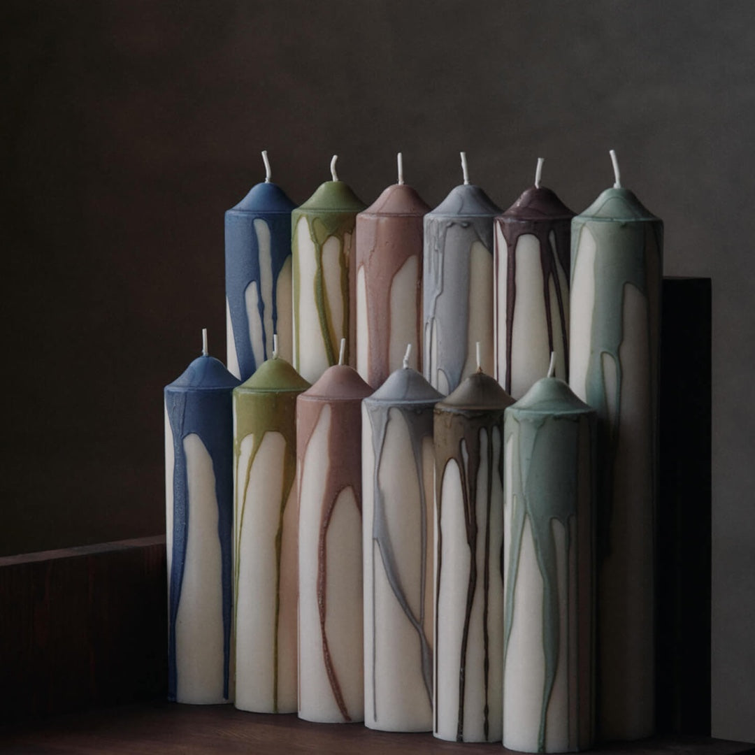Dryp Pillar Candle large | tea green