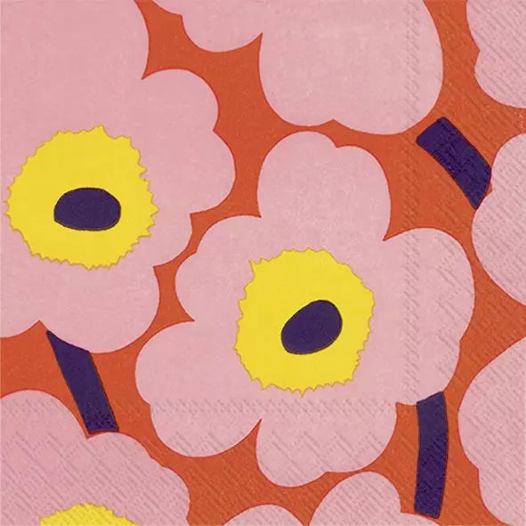 Napkins 2 Sizes | unikko rose orange