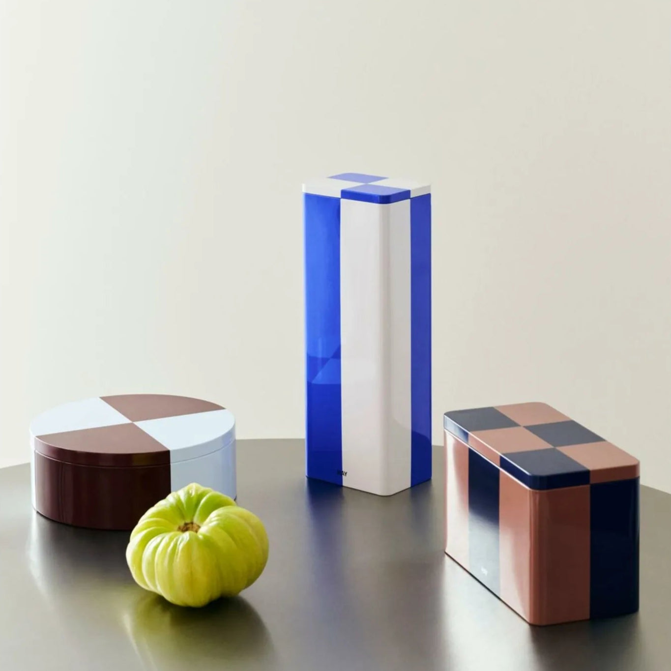 Storage Container medium | brown & midnight blue