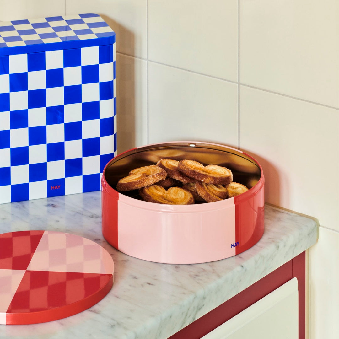 Storage Container large | offwhite & blue Check