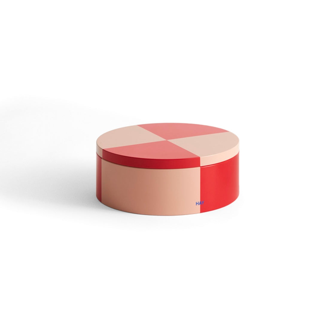Storage Container Round | red & soft pink
