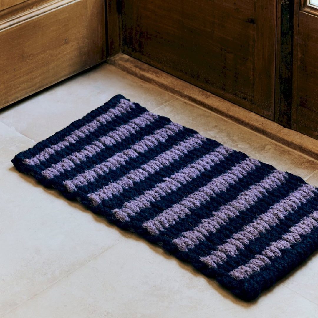 Doormat Wide | lavender & navy
