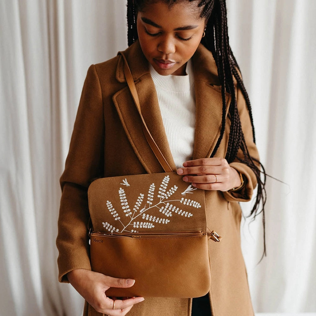Sac à main en cuir | cognac