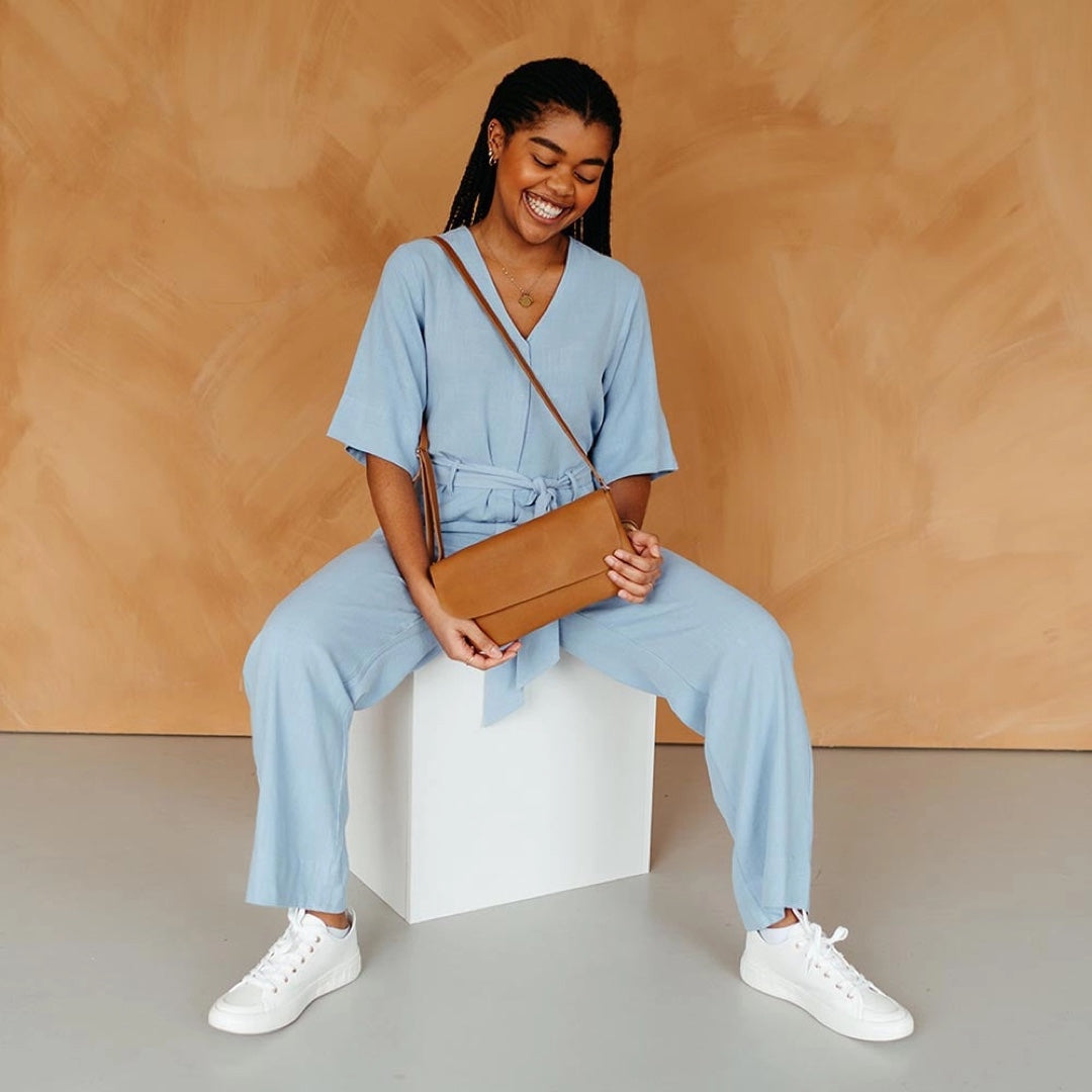Sac à main en cuir | cognac